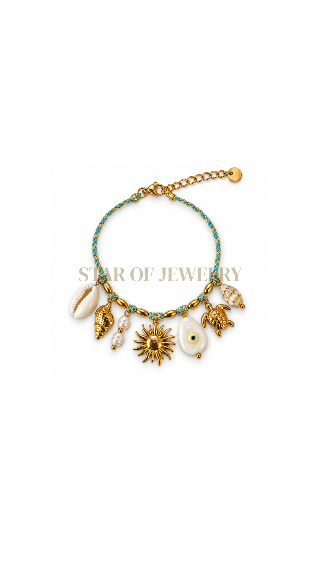 Bracelet Bali gold bleu