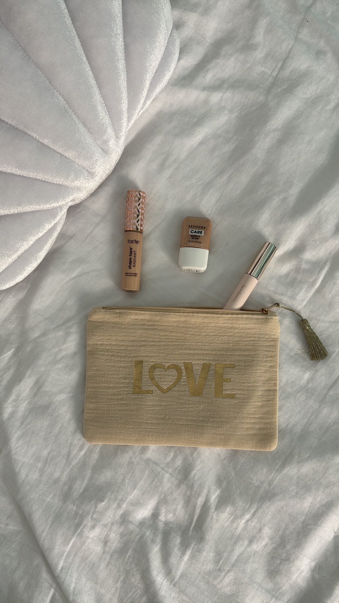 Pochette love beige
