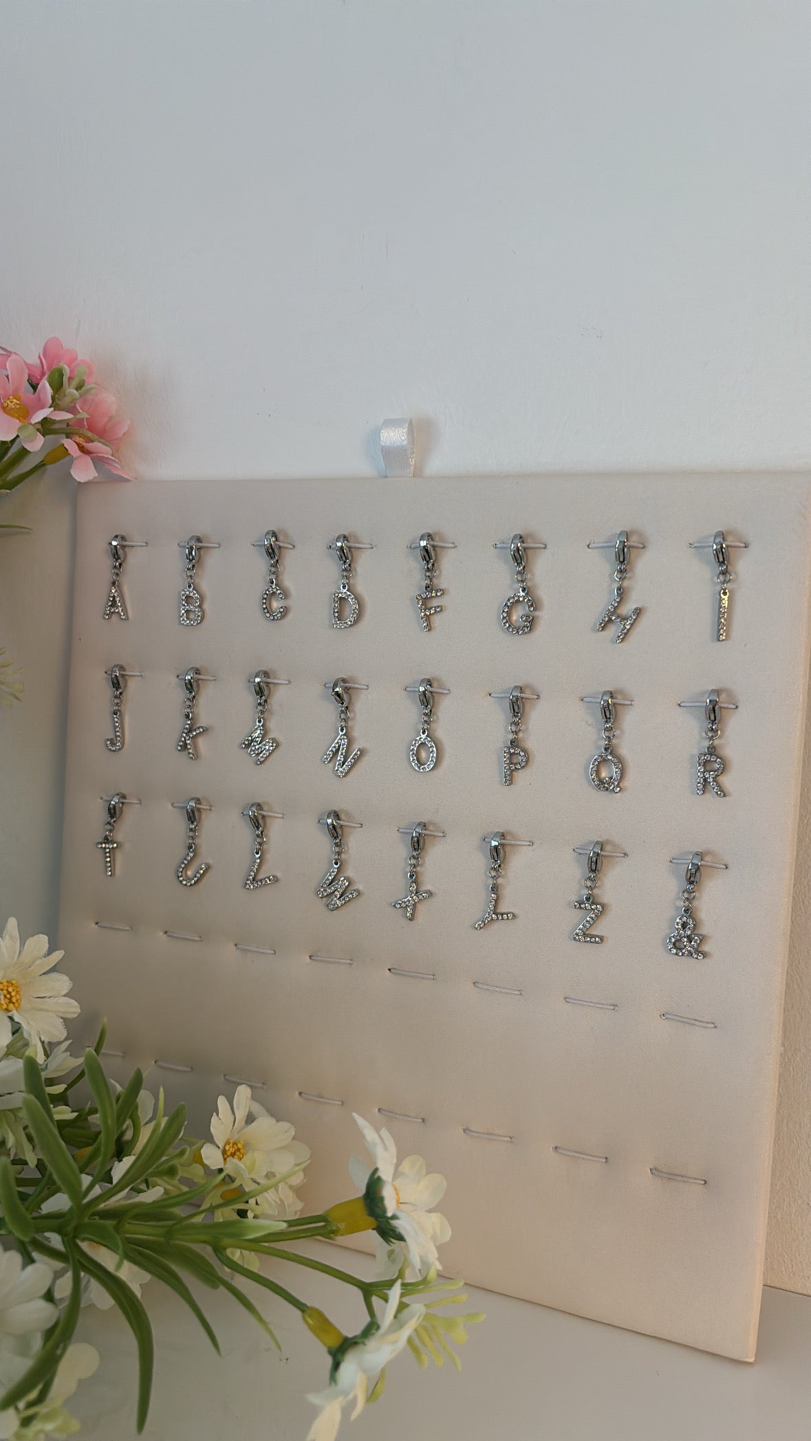 Charm Lettre strass Silver
