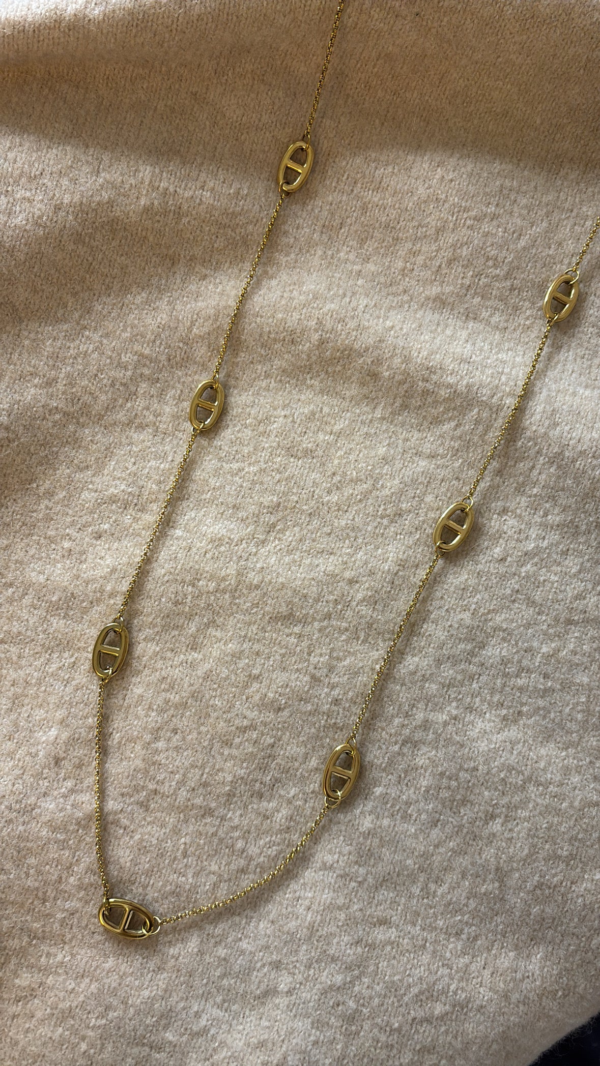 Sautoir maille marine gold précommande expédition début octobre