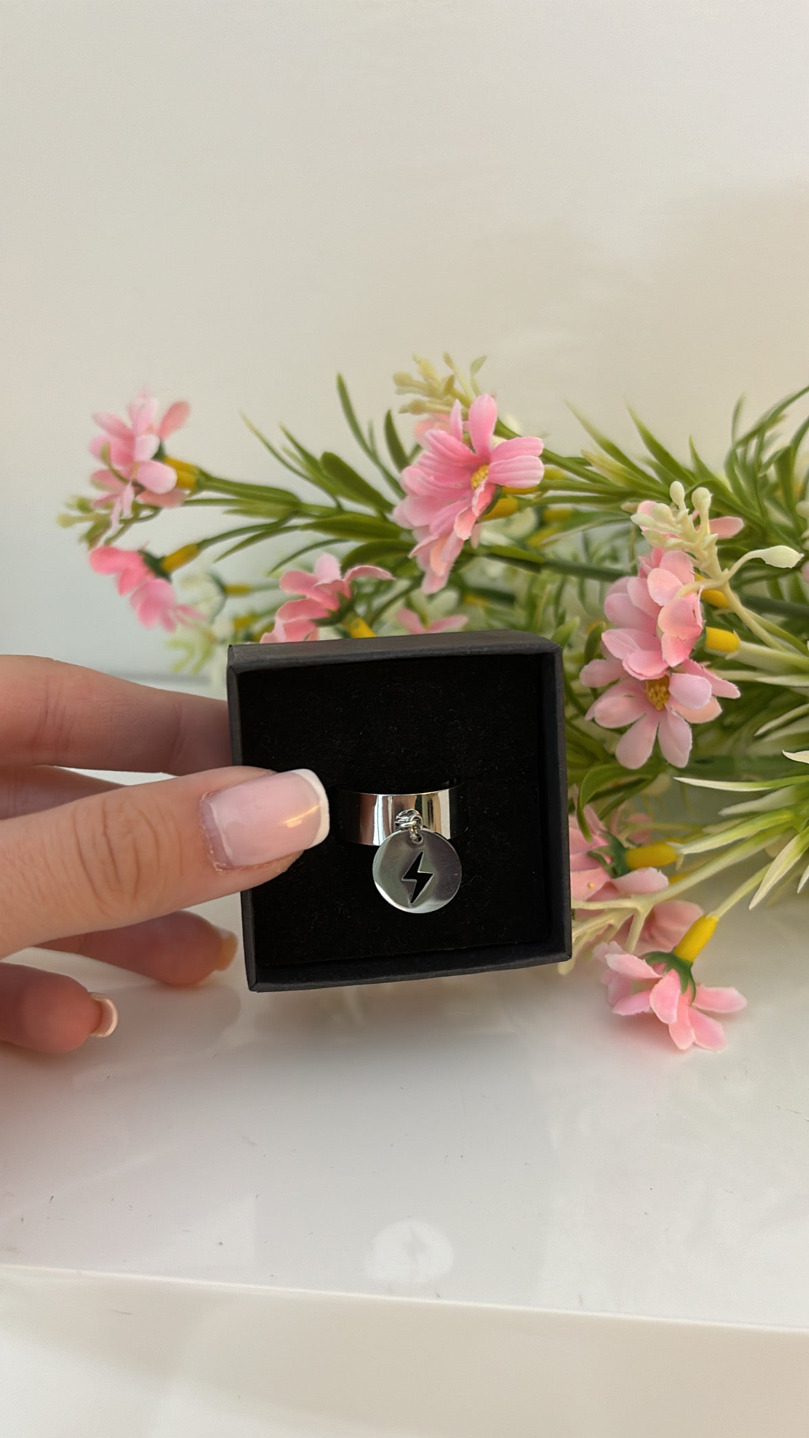Bague rond éclair Silver