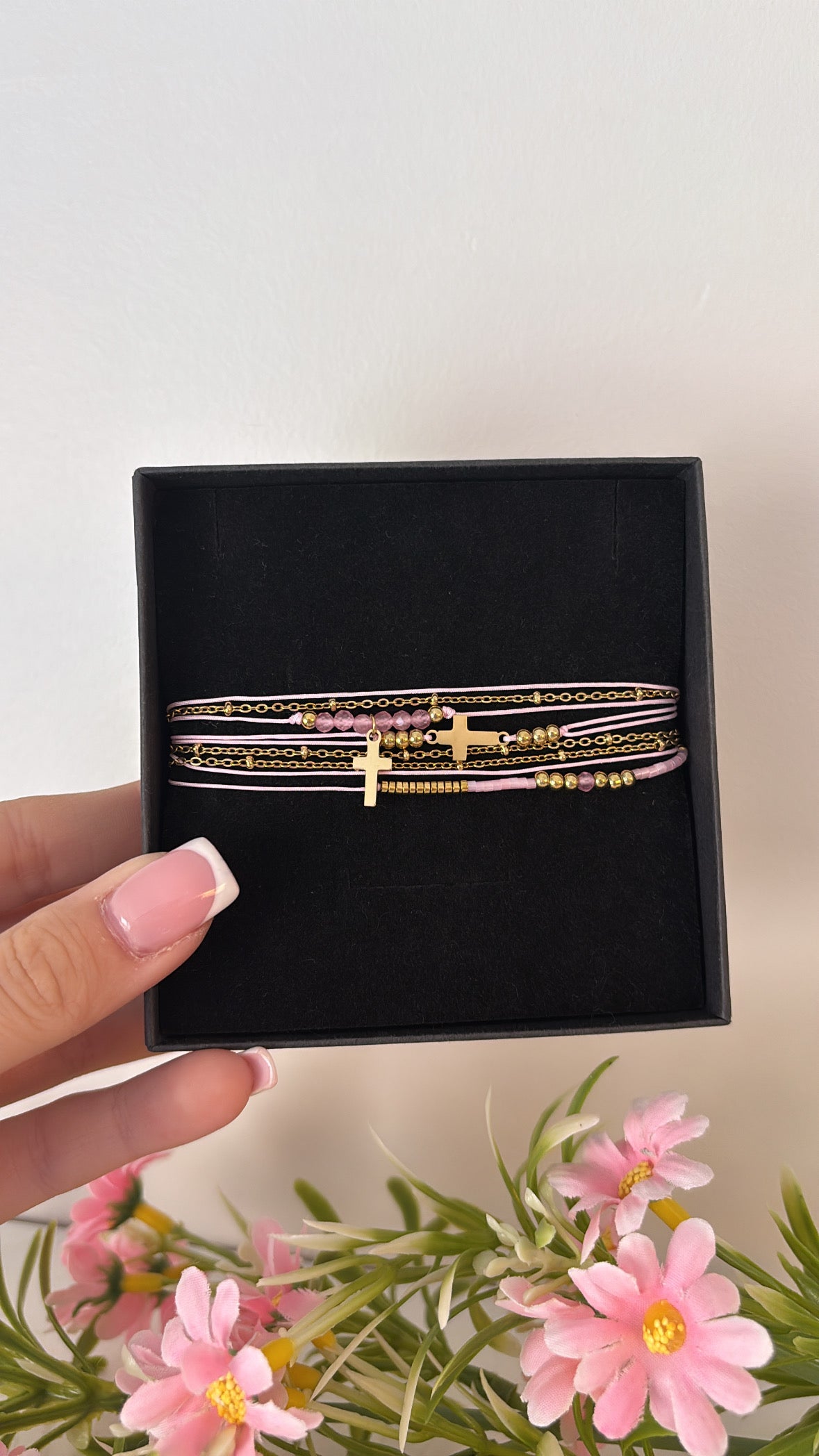 Bracelet triple chrétien rose gold