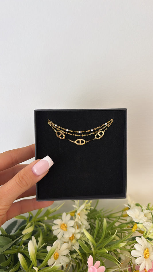 Bracelet Ibiza gold blanc