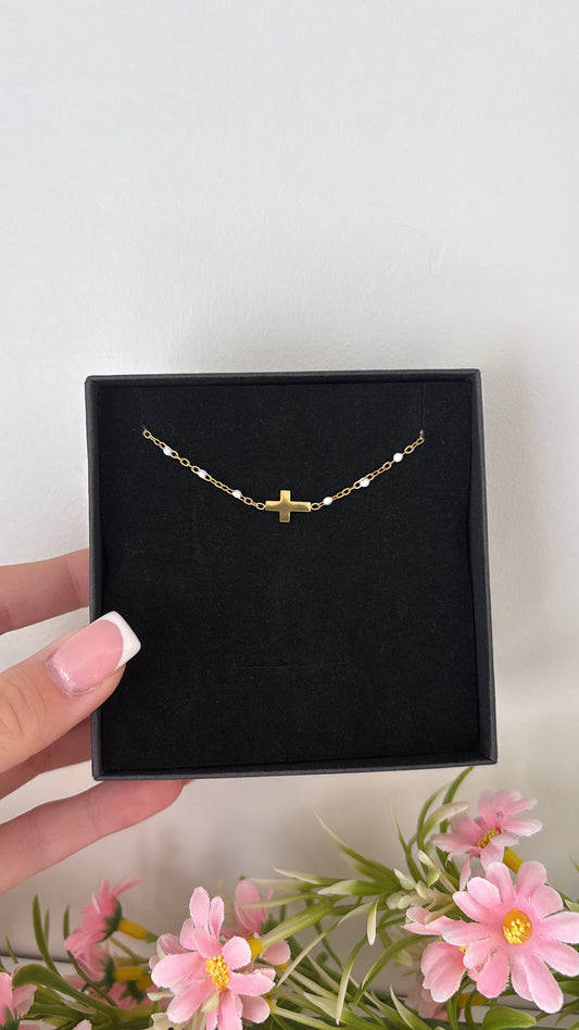 Bracelet chrétien blanc gold