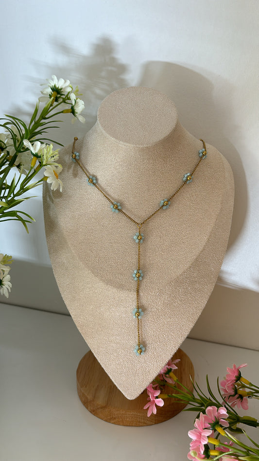 Collier Marguerite bleu gold