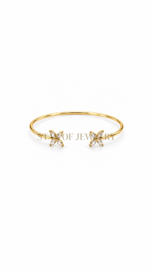 Jonc Papillon blanc gold