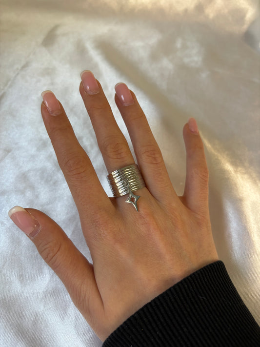 Bague étoile scintillante Silver