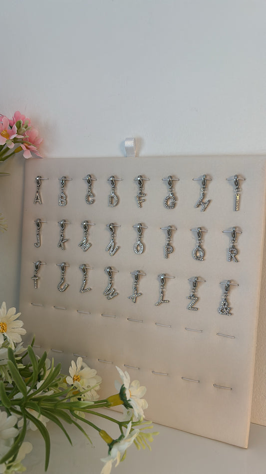 Charm Lettre strass Silver