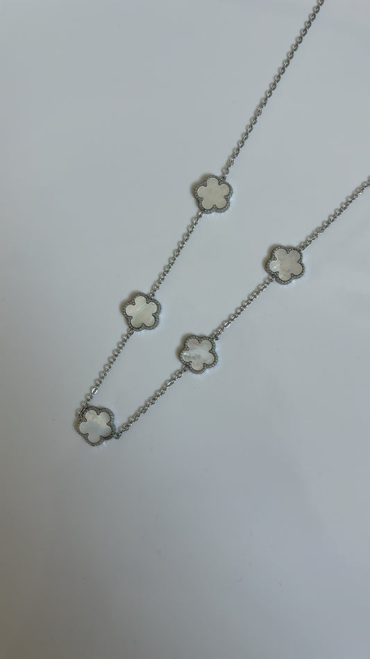 Collier Classy White Silver