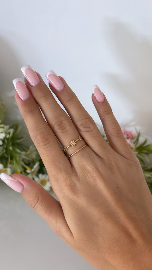 Bague double étoilé gold