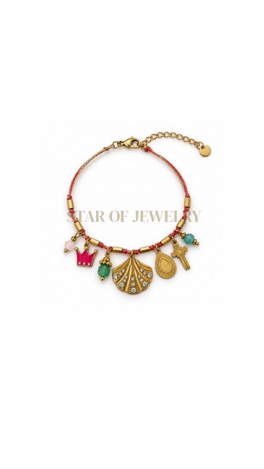 Bracelet Arielle gold rose bleu