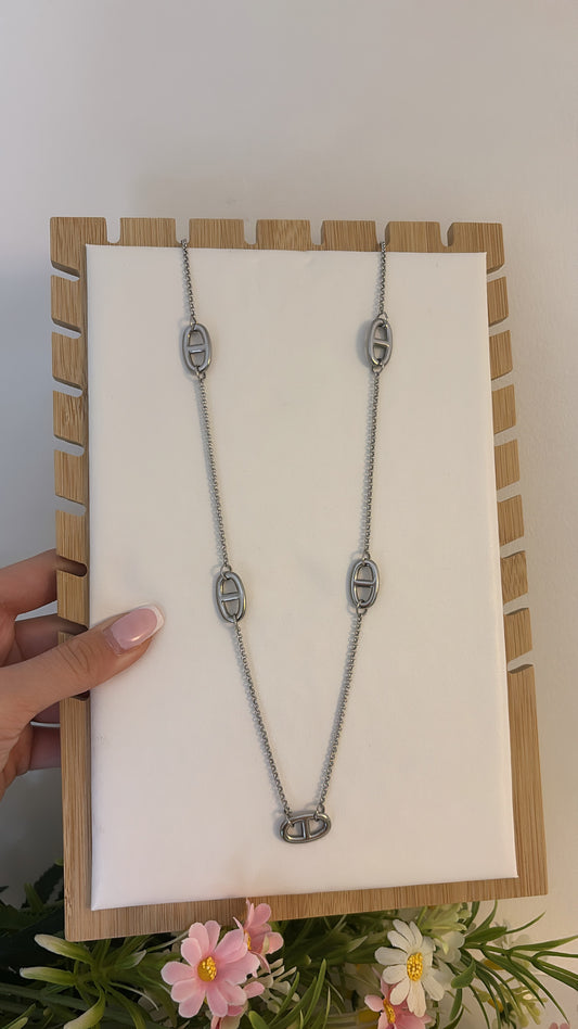 Sautoir maille marine Silver