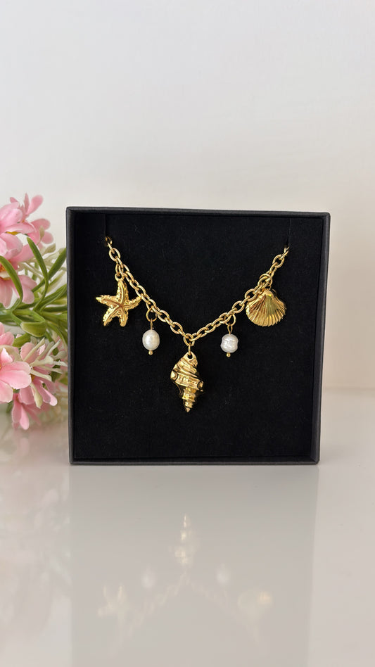 Bracelet coquillages gold