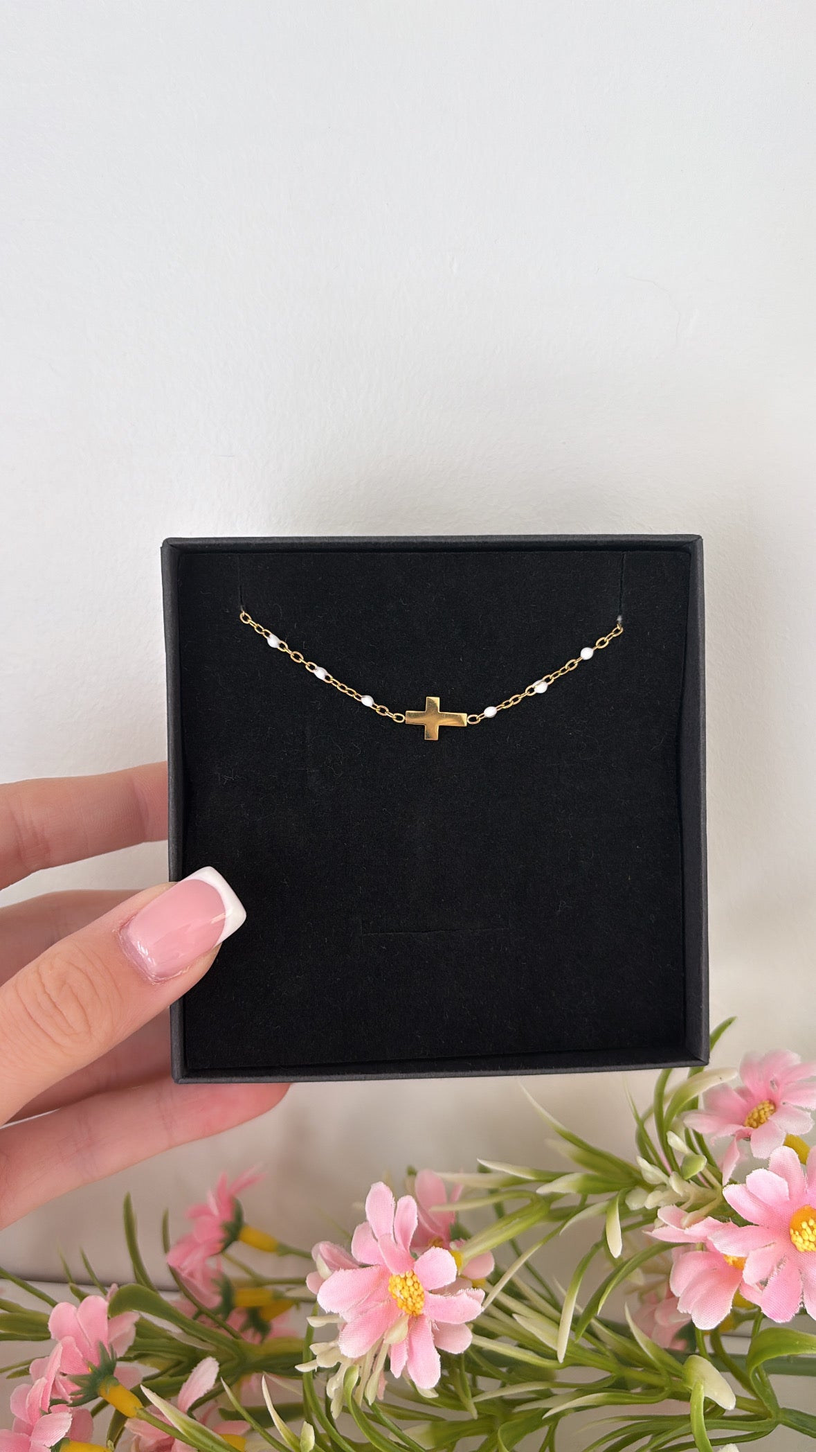 Bracelet chrétien blanc gold