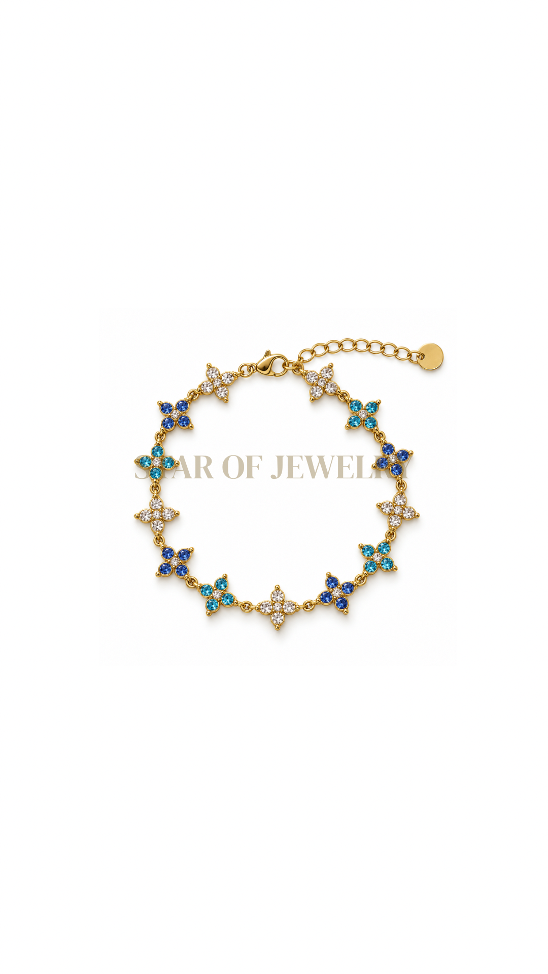 Bracelet Kateline bleu blanc gold