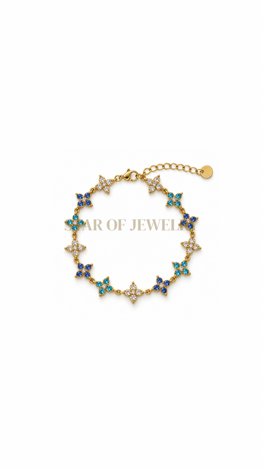 Bracelet Kateline bleu blanc gold