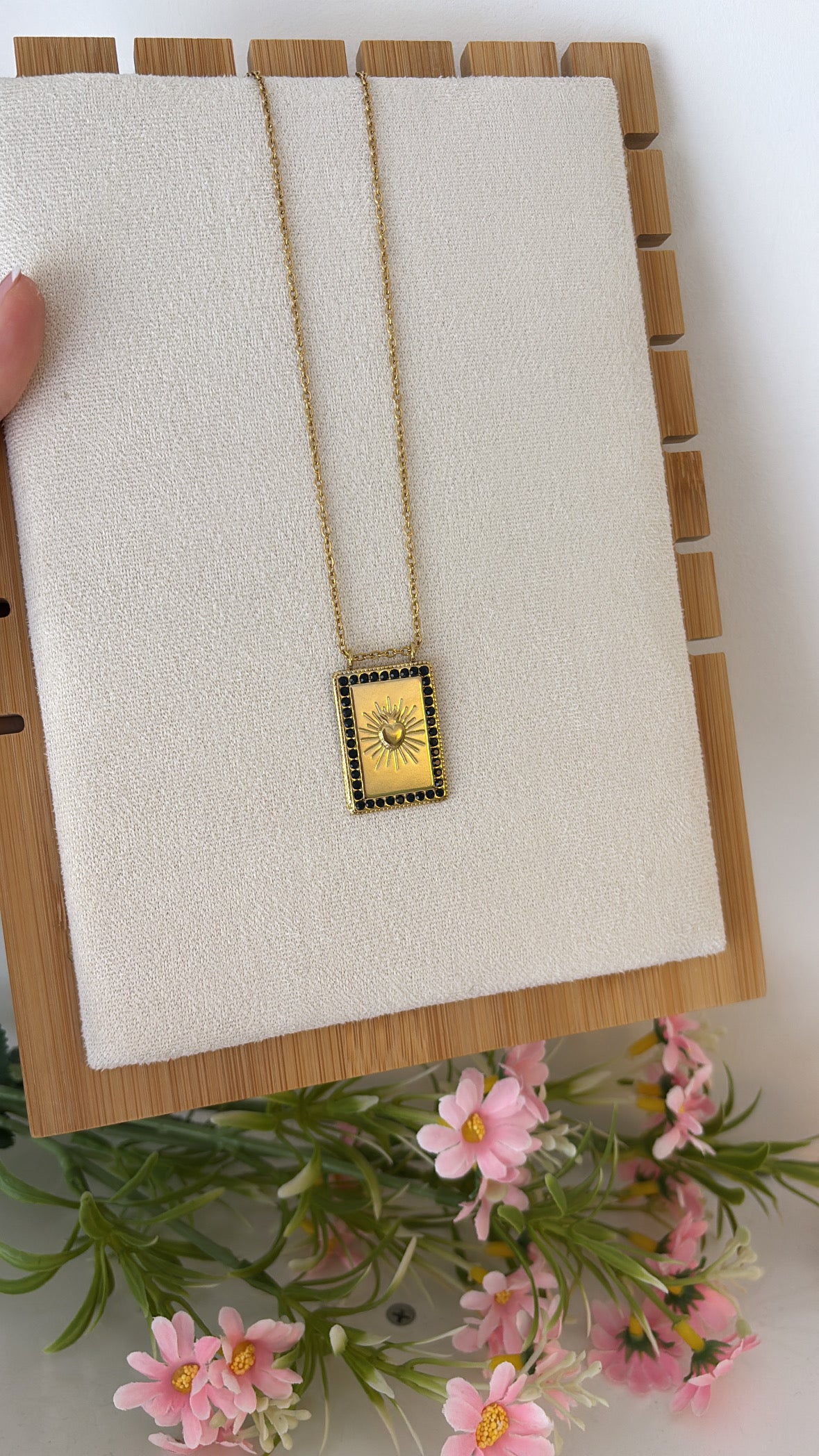 Collier Élya noir gold