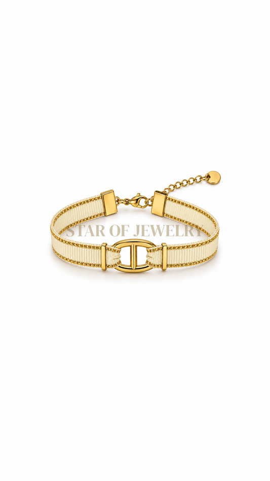 Bracelet Opéra blanc gold