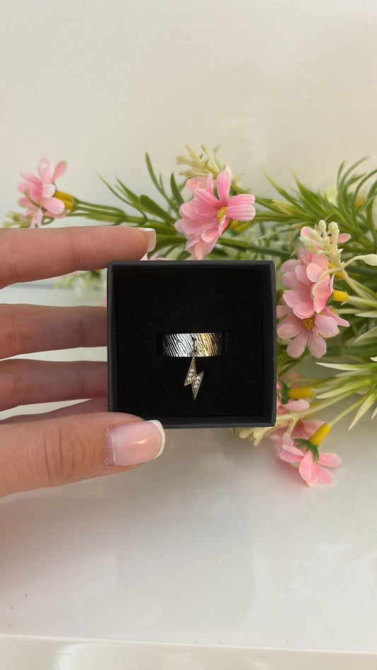 Bague éclair strass Silver