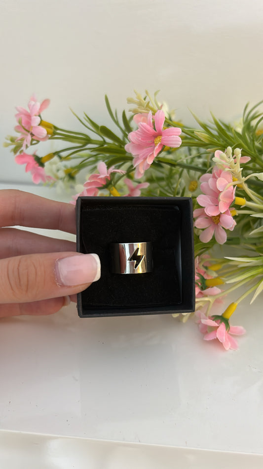 Bague épaisse éclair Silver