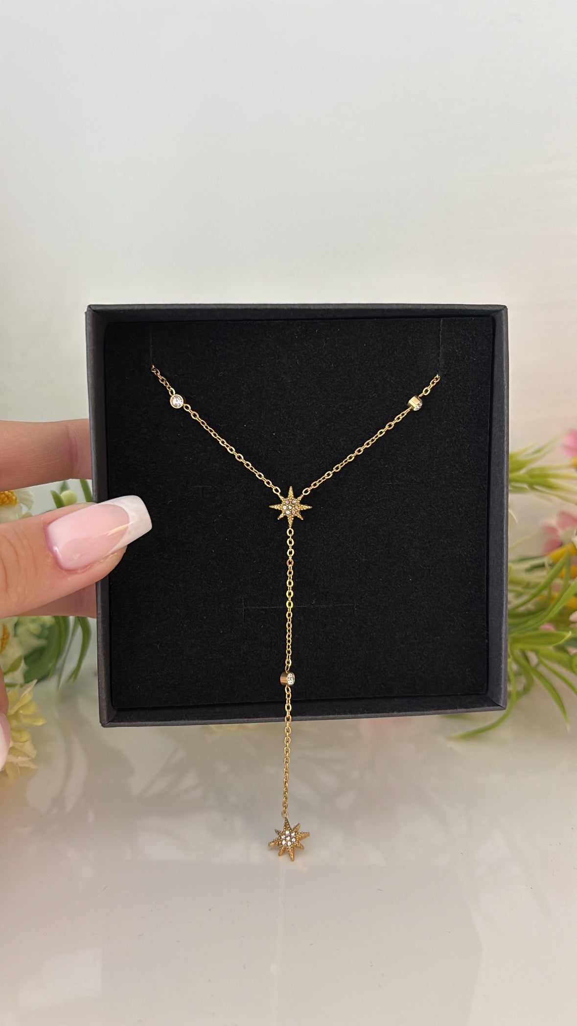 Collier pluie étoilé gold
