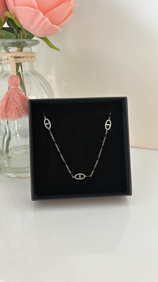 Collier baby Harmony noir Silver