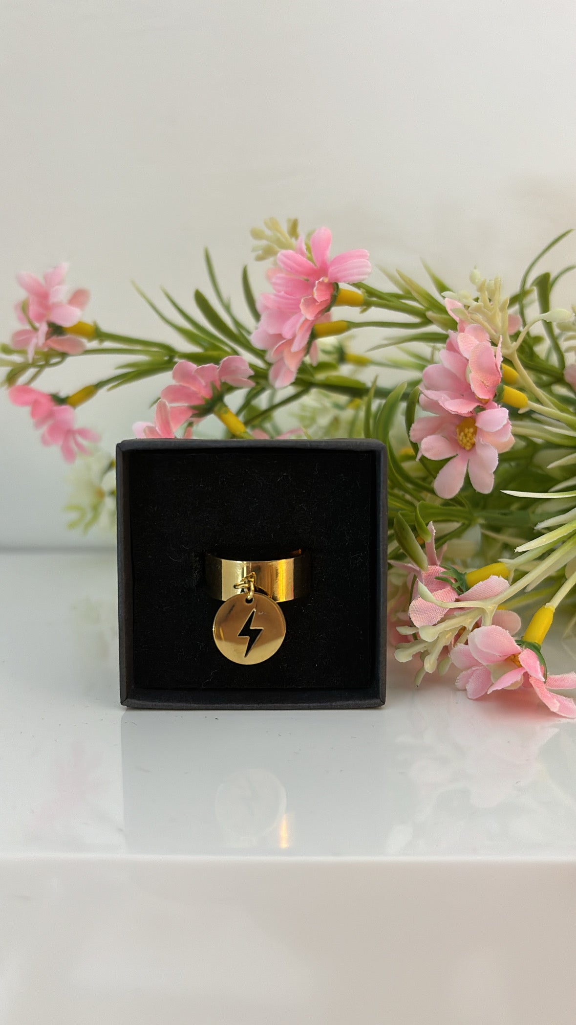 Bague rond éclair gold