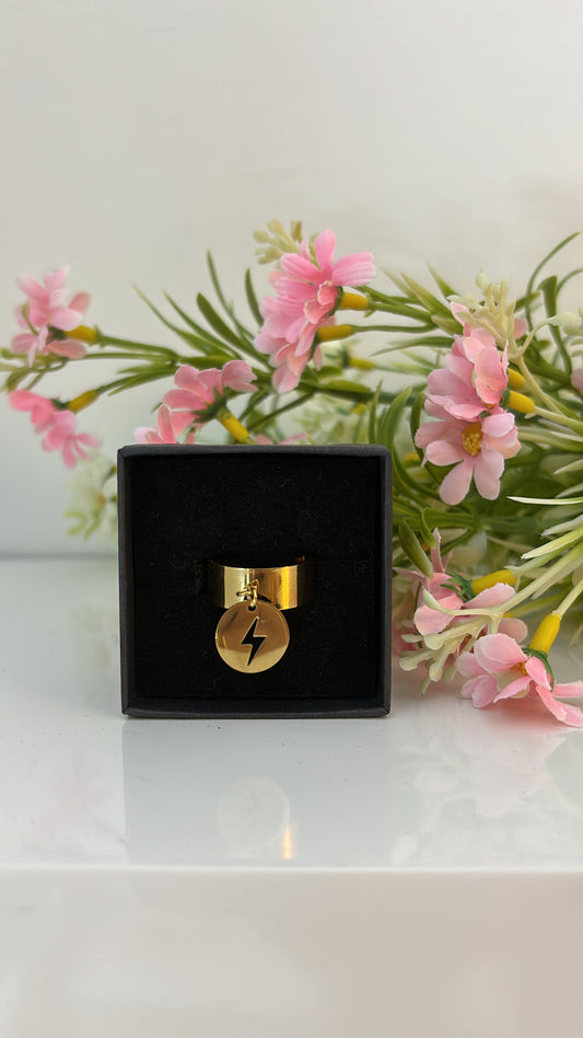 Bague rond éclair gold
