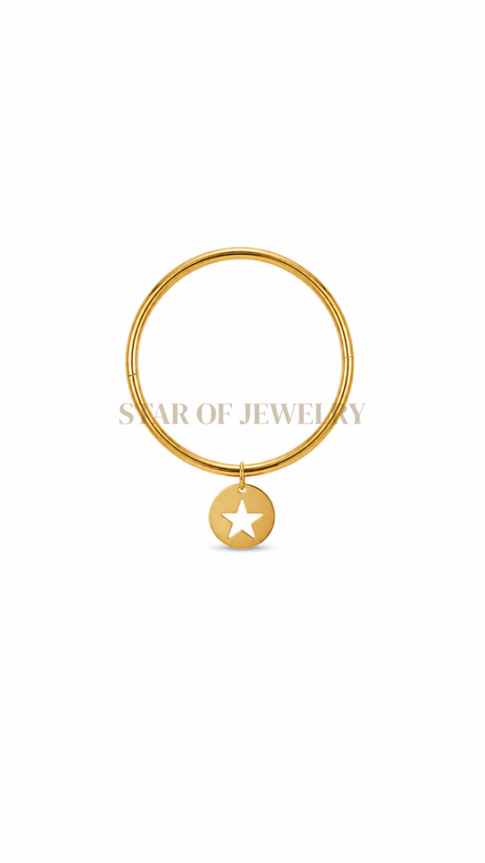 Jonc étoile creusé Gold