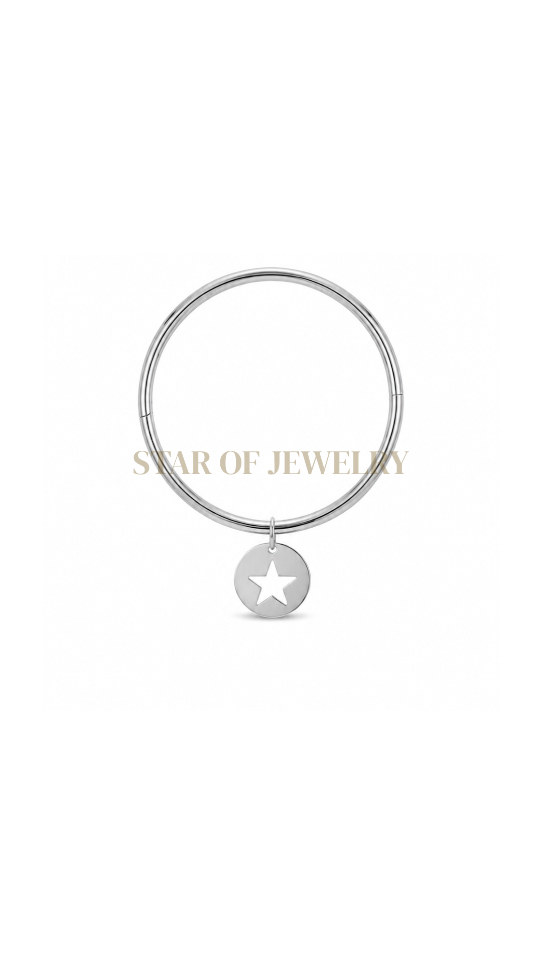 Jonc étoile creusé Silver
