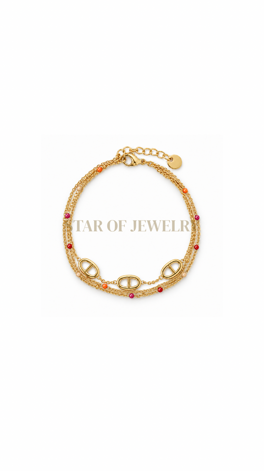 Bracelet Ibiza rouge Gold