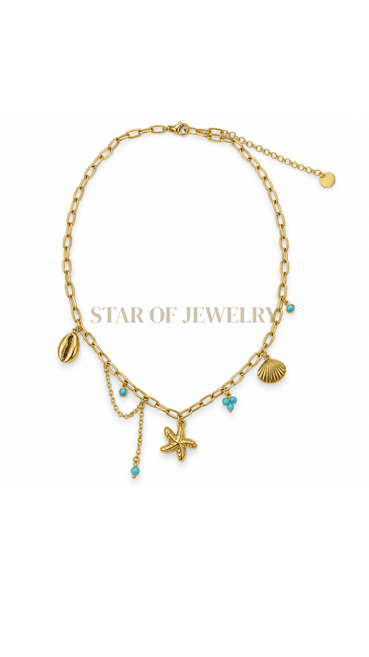 Collier Siréna bleu gold
