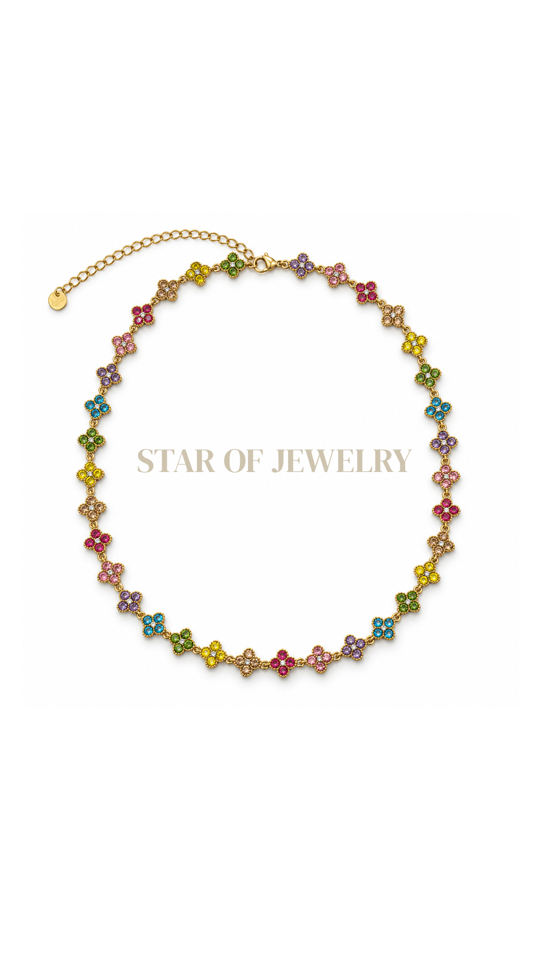 Collier Kate arc en ciel gold