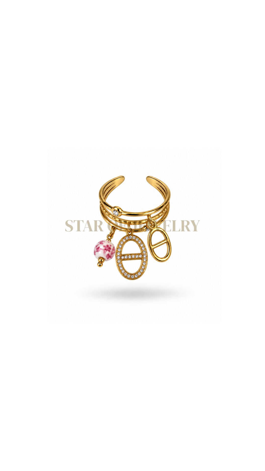 Bague Porceléna blanche rose gold
