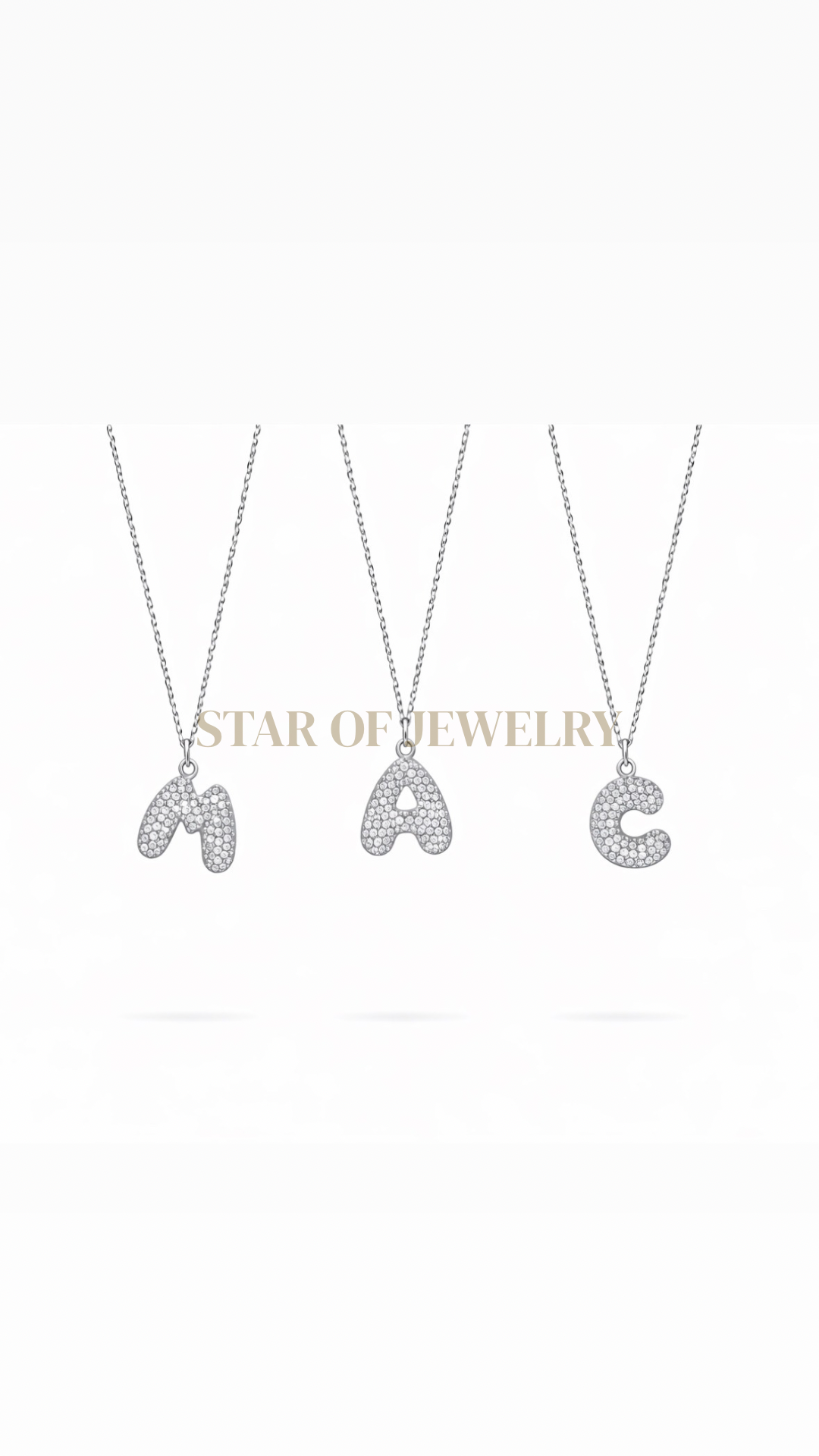 Collier lettre strass Silver