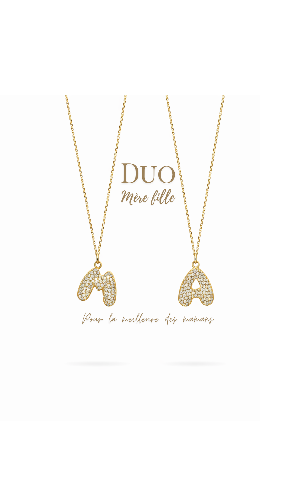 Duo collier initiale gold