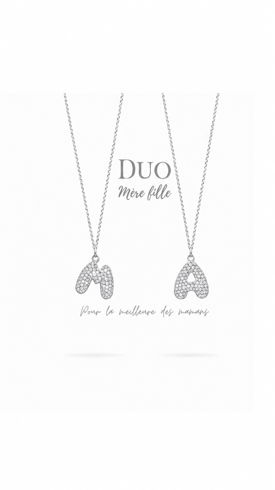 Duo collier initiale Silver